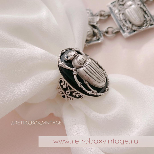 SWEET ROMANCE Кольцо «Скарабей: серебро»