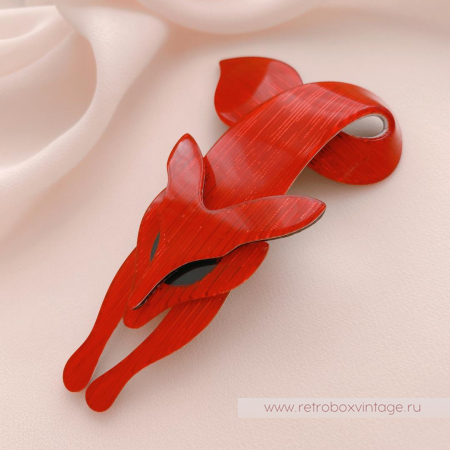 LEA STEIN Брошь «Красная лиса с люрексом»