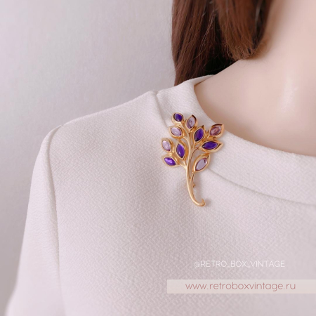 TRIFARI Брошь «Фиолетовая веточка»