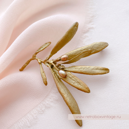 MICHAEL MICHAUD Брошь "Веточка молодой оливы"