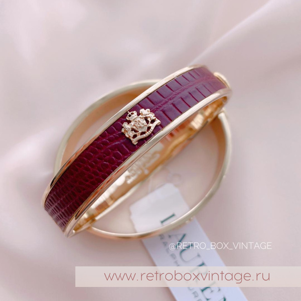 LAUREN RALPH LAUREN Браслет «Династия с гербом: золото в винной коже»