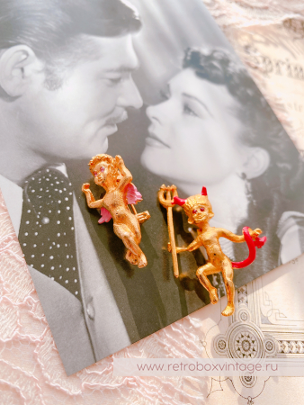 MOOD PINS Броши парные "Ангел и демон"