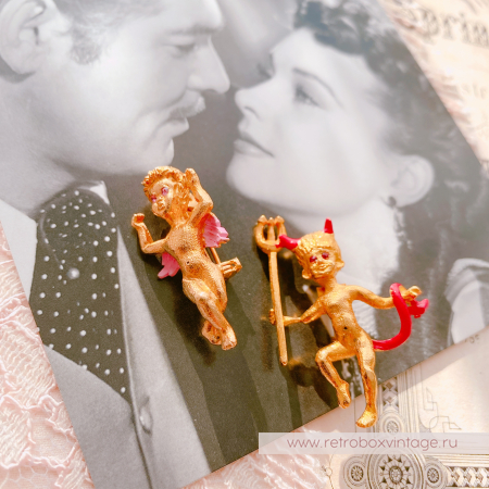 MOOD PINS Броши парные "Ангел и демон"