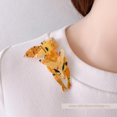 LEA STEIN Брошь «Лиса в стиле Климта: Адель»