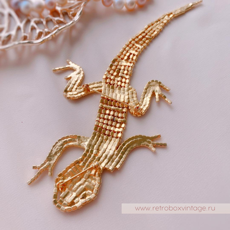 Брошь наплечная «Кристальная ящерка» NO NAME 