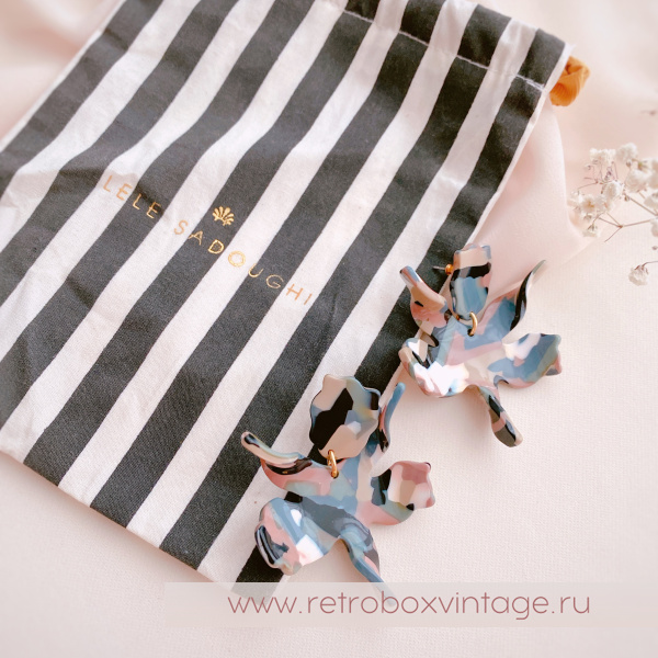 LELE SADOUGHI Серьги «Орхидеи малые: кашемир» бежево-серые LELE SADOUGHI Серьги «Орхидеи малые: кашемир» бежево-серые