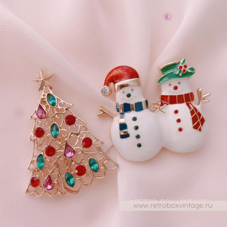 MONET Брошь «Кристальная елочка»