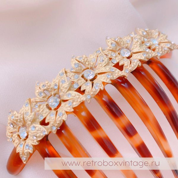 KIRKS FOLLY Гребень для волос «Золотые цветы»