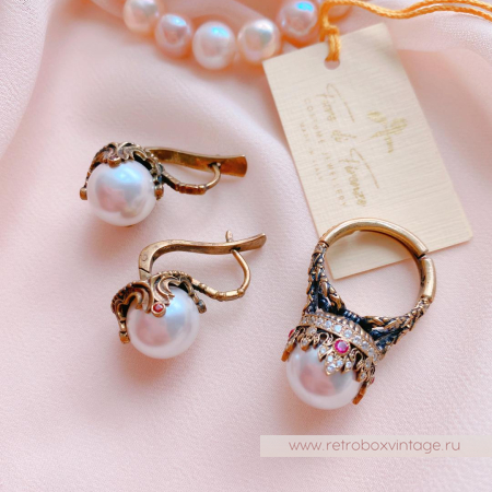 FIORE DI FIRENZE Кольцо «Короны с жемчугом» коллекция SOVRANO