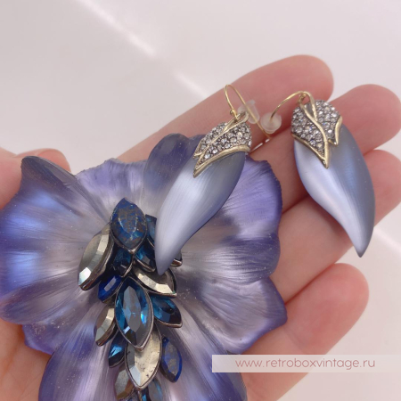 ALEXIS BITTAR Брошь «Заснеженная космическая фиалка бант»