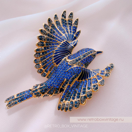 JOAN RIVERS Брошь «Синяя птица счастья» с номером на сертификате
