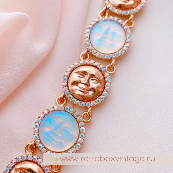 KIRKS FOLLY Браслет "Шесть лун: чередующиеся светлые и золотые"