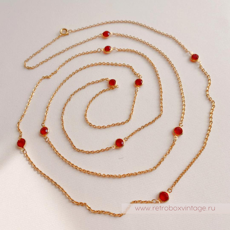 NO NAME Нить с безелями «Алый цвет»