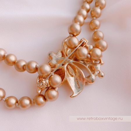 CAROLEE Ожерелье с брошью «Жемчужное золото и золотой цветок»