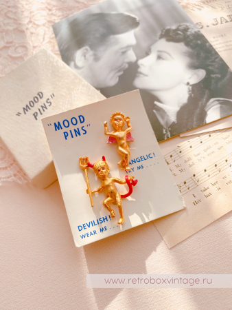 MOOD PINS Броши парные "Ангел и демон"