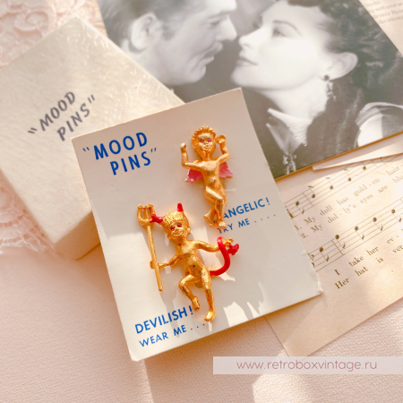 MOOD PINS Броши парные "Ангел и демон"