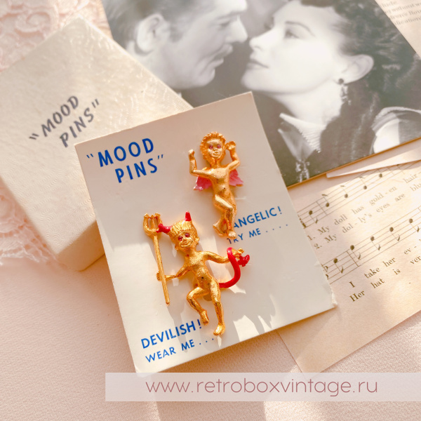 MOOD PINS Броши парные "Ангел и демон"