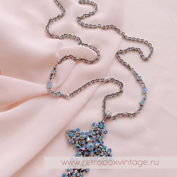 SWEET ROMANCE Кулон на цепочке «Голубой крест»