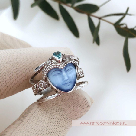 SAJEN Кольцо «Голубая богиня» стерлинг 925