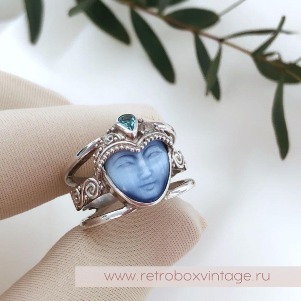 SAJEN Кольцо «Голубая богиня» стерлинг 925