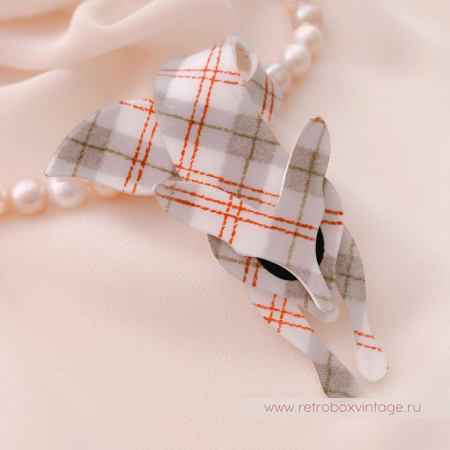 LEA STEIN Брошь «Лиса в клеточку: шотландка»