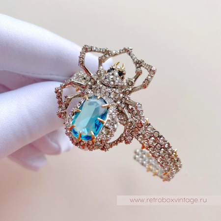 ALEXIS BITTAR Браслет «Голубой кристальный паучок»