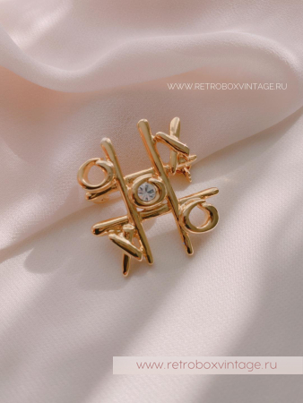 ANNE KLEIN Брошь «Крестики-нолики: золото»