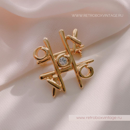 ANNE KLEIN Брошь «Крестики-нолики: золото»