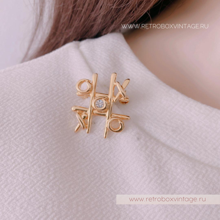 ANNE KLEIN Брошь «Крестики-нолики: золото»