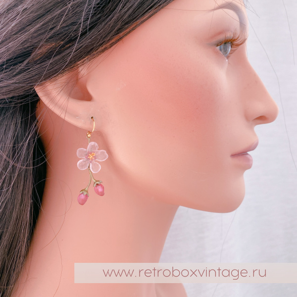 MICHAEL MICHAUD Серьги «Нежная весна: цветок персика»