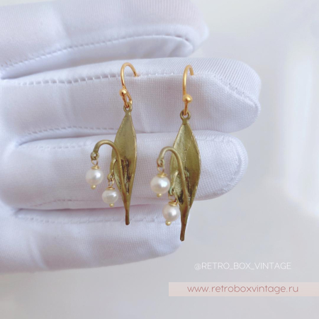 MICHAEL MICHAUD Серьги «Майский ландыш: две жемчужины» (небольшой нюанс)