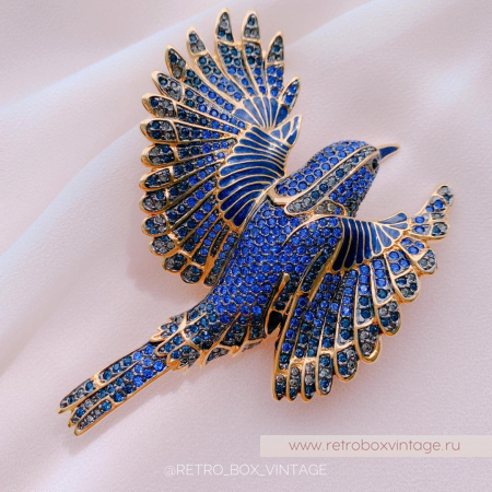 JOAN RIVERS Брошь «Синяя птица счастья» с номером на сертификате