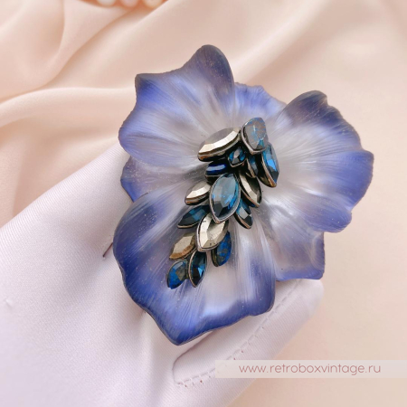 ALEXIS BITTAR Брошь «Заснеженная космическая фиалка бант»