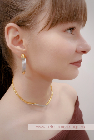 ALEXIS BITTAR Серьги "Клыки: белый снег"