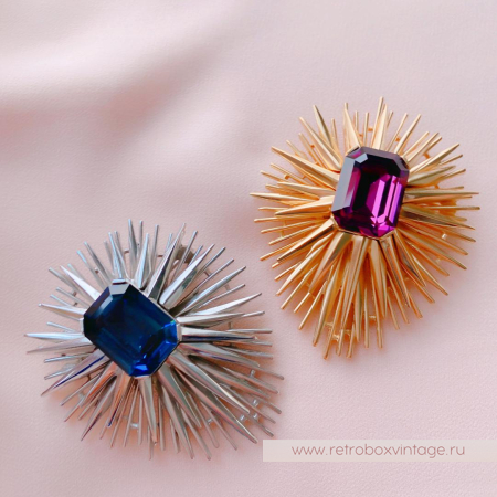 TRIFARI Комплект «Лучистая звезда: сапфир в серебре»