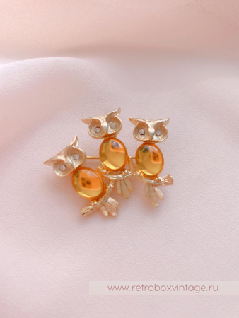 JJ/JONET JEWELRY Брошь «Солнечные совушки»