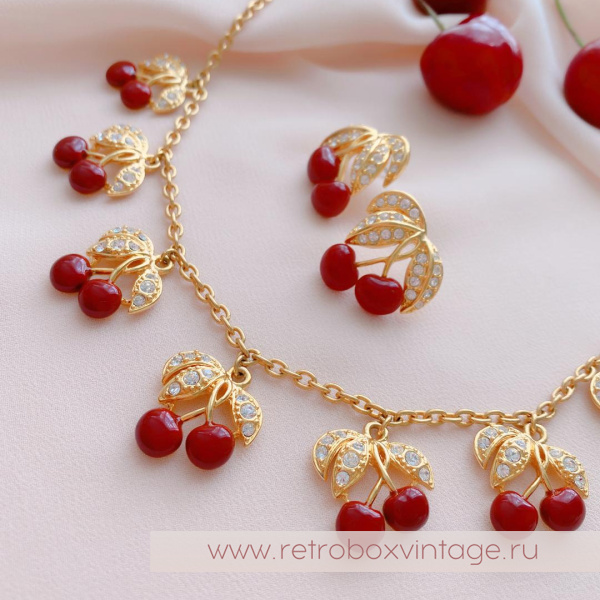 JOAN RIVERS Комплект «Спелая вишня» колье и серьги