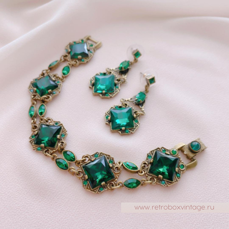 SWEET ROMANCE Браслет «Клеопатра: изумрудные в бронзе»