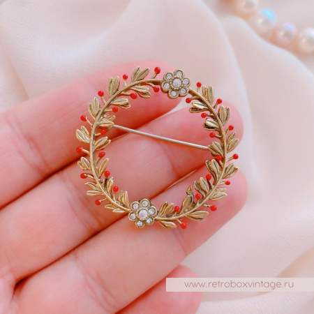 MICHAEL MICHAUD Брошь «Рождественский веночек»