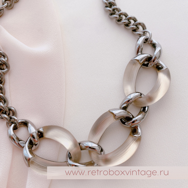 ALEXIS BITTAR Ожерелье "Карамель" бежевый люцит в темном серебре