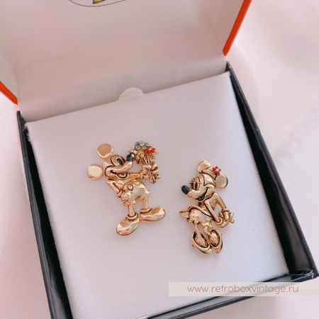 NAPIER / DISNEY Комплект брошей-пин «Сладкая парочка: Микки и Минни золото»