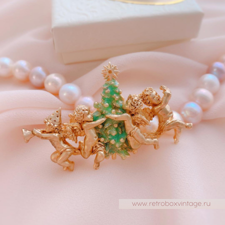 EDGAR BEREBI Брошь «Рождественские ангелы»