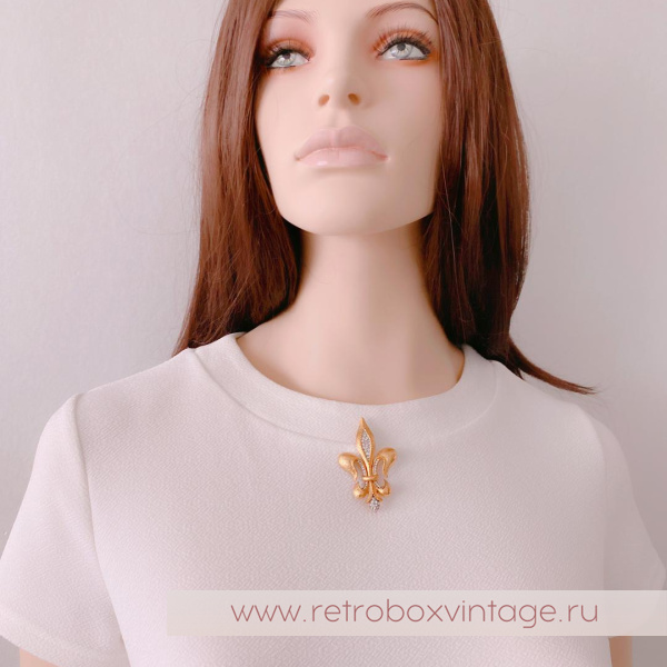 KJL / KENNETH J LANE Брошь «Золотой флер де лис»
