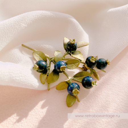 MICHAEL MICHAUD Брошь "Черника" (натуральный лазурит)