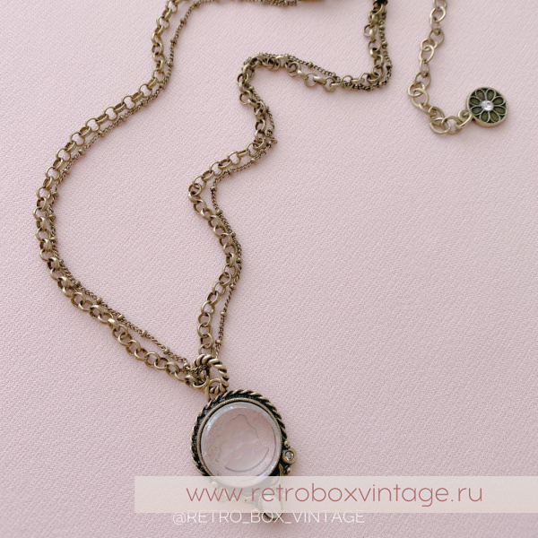 SWEET ROMANCE Ожерелье «Хрустальная богиня: прозрачная инталия в бронзе»