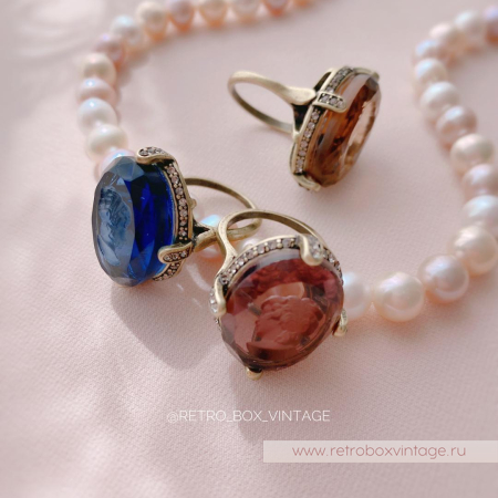 SWEET ROMANCE Кольцо «Богиня с инталией: аметист в бронзе» размер 8