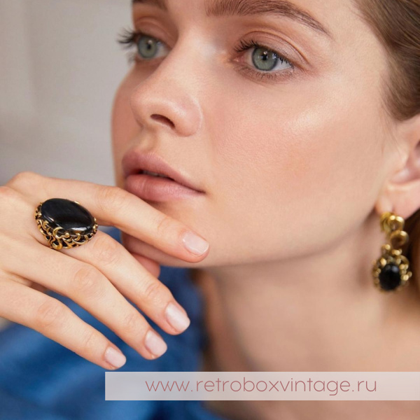 FIORE DI FIRENZE Кольцо «Черный феникс» с соколиным глазом