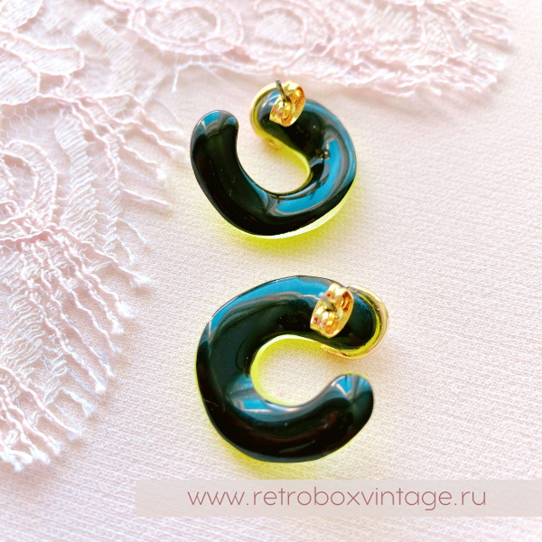 ALEXIS BITTAR Серьги-конго "Джулия: неоновый лимонный" 