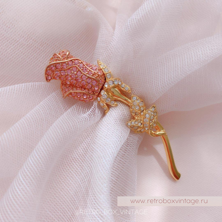 NOLAN MILLER Брошь «Нежная кристальная роза»