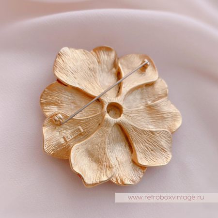 ERWIN PEARL Брошь «Цветок золотисто-красного анемона»
